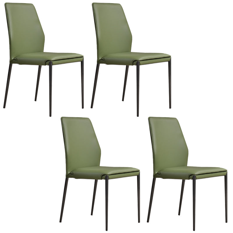 Faux Leather Parsons Dining Chair Dining Room Upholstered Chair Green 4 Piece Set Clearhalo 'Dining Chairs' 'Dining Tables & Seating' 'dining_chair' 'furn' 'furn_dining_chair' 'Furniture' 'Kitchen & Dining Furniture' 7075133