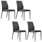 Faux Leather Parsons Dining Chair Dining Room Upholstered Chair Dark Gray 4 Piece Set Clearhalo 'Dining Chairs' 'Dining Tables & Seating' 'dining_chair' 'furn' 'furn_dining_chair' 'Furniture' 'Kitchen & Dining Furniture' 7075138