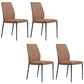 Faux Leather Parsons Dining Chair Dining Room Upholstered Chair Brown 4 Piece Set Clearhalo 'Dining Chairs' 'Dining Tables & Seating' 'dining_chair' 'furn' 'furn_dining_chair' 'Furniture' 'Kitchen & Dining Furniture' 7075140
