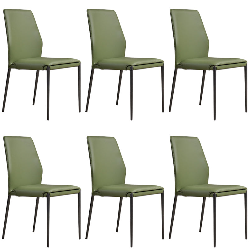 Faux Leather Parsons Dining Chair Dining Room Upholstered Chair Green 6 Piece Set Clearhalo 'Dining Chairs' 'Dining Tables & Seating' 'dining_chair' 'furn' 'furn_dining_chair' 'Furniture' 'Kitchen & Dining Furniture' 7075142