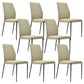Faux Leather Parsons Dining Chair Dining Room Upholstered Chair Cream Gray 8 Piece Set Clearhalo 'Dining Chairs' 'Dining Tables & Seating' 'dining_chair' 'furn' 'furn_dining_chair' 'Furniture' 'Kitchen & Dining Furniture' 7075146
