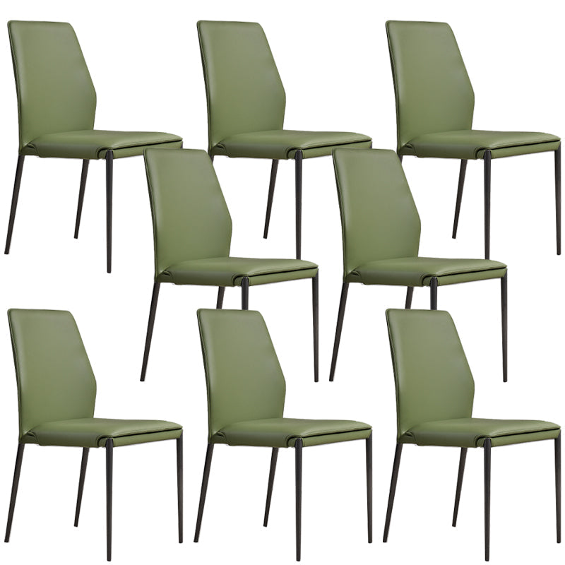 Faux Leather Parsons Dining Chair Dining Room Upholstered Chair Green 8 Piece Set Clearhalo 'Dining Chairs' 'Dining Tables & Seating' 'dining_chair' 'furn' 'furn_dining_chair' 'Furniture' 'Kitchen & Dining Furniture' 7075147
