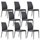 Faux Leather Parsons Dining Chair Dining Room Upholstered Chair Dark Gray 8 Piece Set Clearhalo 'Dining Chairs' 'Dining Tables & Seating' 'dining_chair' 'furn' 'furn_dining_chair' 'Furniture' 'Kitchen & Dining Furniture' 7075149