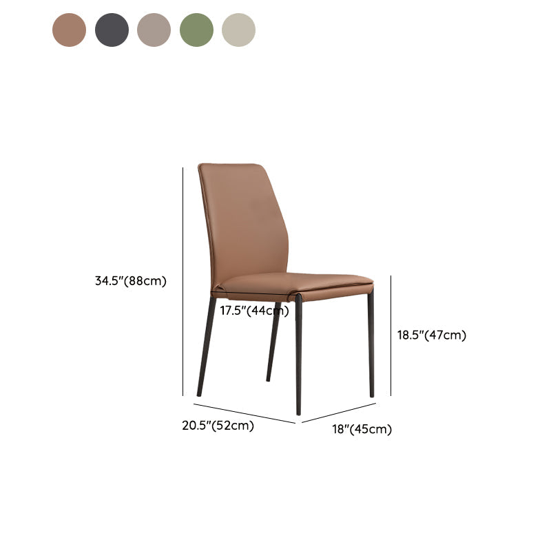 Faux Leather Parsons Dining Chair Dining Room Upholstered Chair Clearhalo 'Dining Chairs' 'Dining Tables & Seating' 'dining_chair' 'furn' 'furn_dining_chair' 'Furniture' 'Kitchen & Dining Furniture' 7075151