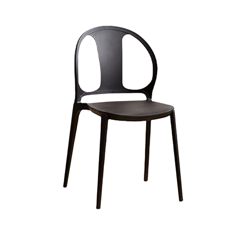 Dining Room Plastic Dining Chair Contemporary Stacking Side Chair Black 1 Piece Clearhalo 'Dining Chairs' 'Dining Tables & Seating' 'dining_chair' 'furn' 'furn_dining_chair' 'Furniture' 'Kitchen & Dining Furniture' 7075153