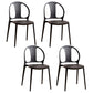 Dining Room Plastic Dining Chair Contemporary Stacking Side Chair Black 4 Piece Set Clearhalo 'Dining Chairs' 'Dining Tables & Seating' 'dining_chair' 'furn' 'furn_dining_chair' 'Furniture' 'Kitchen & Dining Furniture' 7075156