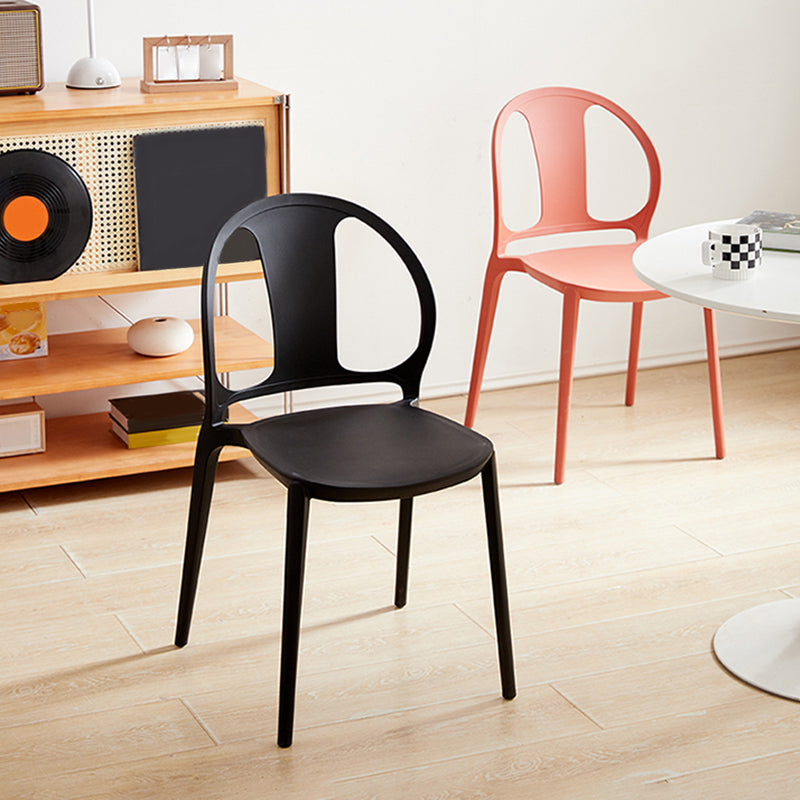 Dining Room Plastic Dining Chair Contemporary Stacking Side Chair Clearhalo 'Dining Chairs' 'Dining Tables & Seating' 'dining_chair' 'furn' 'furn_dining_chair' 'Furniture' 'Kitchen & Dining Furniture' 7075157