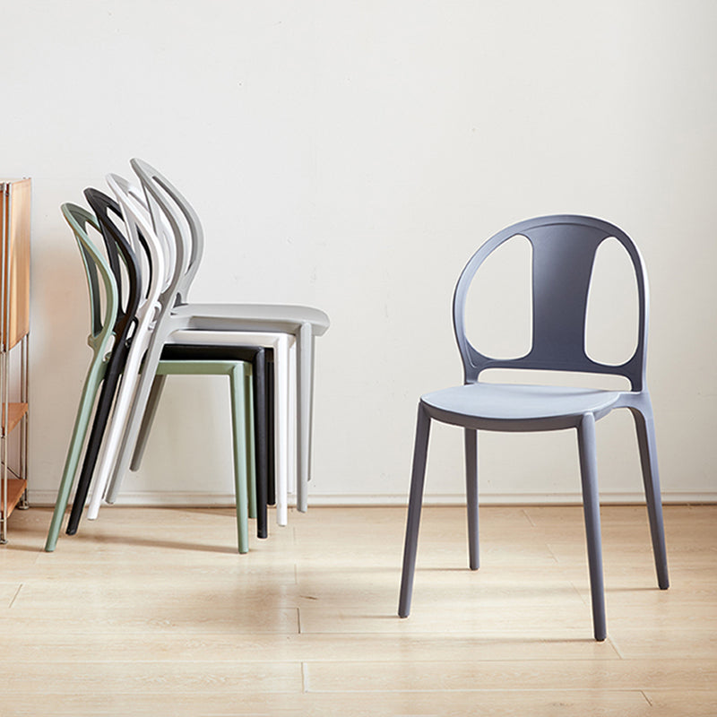 Dining Room Plastic Dining Chair Contemporary Stacking Side Chair Clearhalo 'Dining Chairs' 'Dining Tables & Seating' 'dining_chair' 'furn' 'furn_dining_chair' 'Furniture' 'Kitchen & Dining Furniture' 7075159