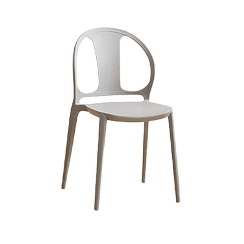 Dining Room Plastic Dining Chair Contemporary Stacking Side Chair Grey 1 Piece Clearhalo 'Dining Chairs' 'Dining Tables & Seating' 'dining_chair' 'furn' 'furn_dining_chair' 'Furniture' 'Kitchen & Dining Furniture' 7075162