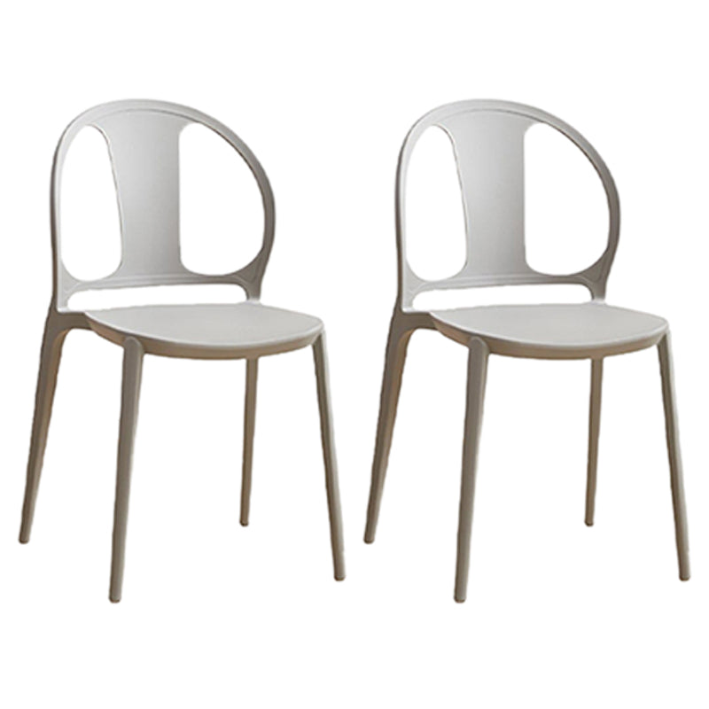 Dining Room Plastic Dining Chair Contemporary Stacking Side Chair Grey 2 Piece Set Clearhalo 'Dining Chairs' 'Dining Tables & Seating' 'dining_chair' 'furn' 'furn_dining_chair' 'Furniture' 'Kitchen & Dining Furniture' 7075165