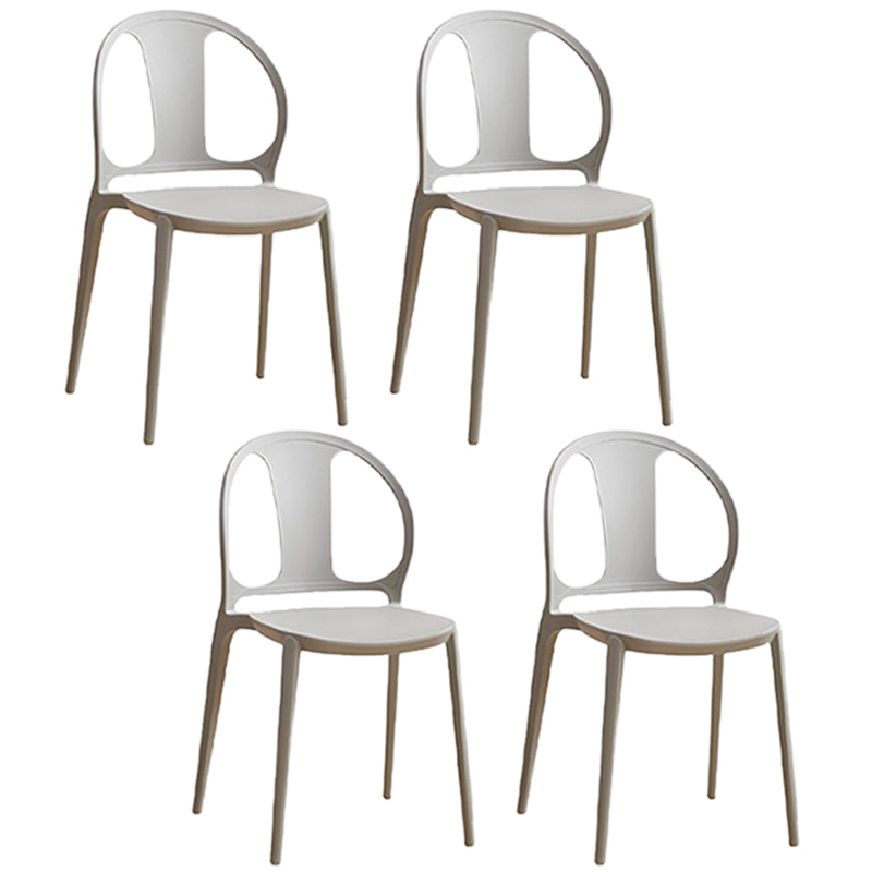 Dining Room Plastic Dining Chair Contemporary Stacking Side Chair Grey 4 Piece Set Clearhalo 'Dining Chairs' 'Dining Tables & Seating' 'dining_chair' 'furn' 'furn_dining_chair' 'Furniture' 'Kitchen & Dining Furniture' 7075167