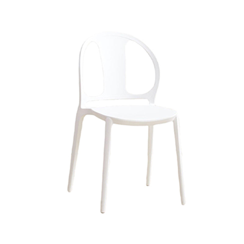 Dining Room Plastic Dining Chair Contemporary Stacking Side Chair White 1 Piece Clearhalo 'Dining Chairs' 'Dining Tables & Seating' 'dining_chair' 'furn' 'furn_dining_chair' 'Furniture' 'Kitchen & Dining Furniture' 7075173