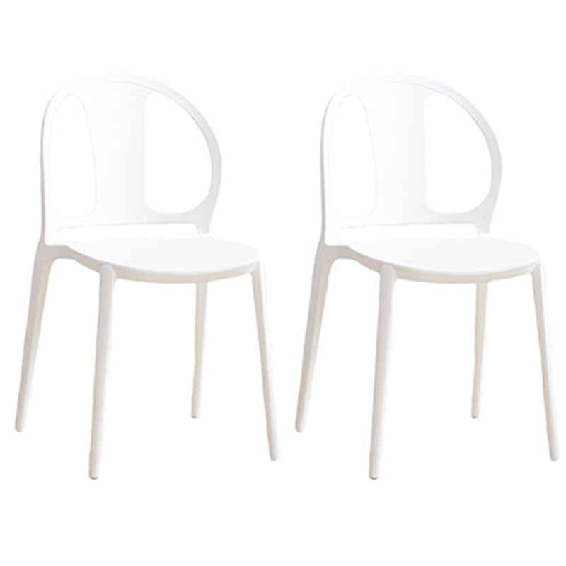 Dining Room Plastic Dining Chair Contemporary Stacking Side Chair White 2 Piece Set Clearhalo 'Dining Chairs' 'Dining Tables & Seating' 'dining_chair' 'furn' 'furn_dining_chair' 'Furniture' 'Kitchen & Dining Furniture' 7075174