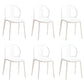 Dining Room Plastic Dining Chair Contemporary Stacking Side Chair White 6 Piece Set Clearhalo 'Dining Chairs' 'Dining Tables & Seating' 'dining_chair' 'furn' 'furn_dining_chair' 'Furniture' 'Kitchen & Dining Furniture' 7075176