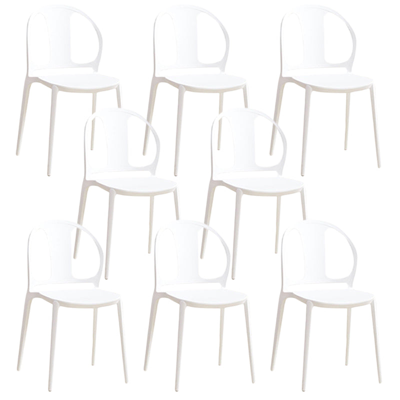Dining Room Plastic Dining Chair Contemporary Stacking Side Chair White 8 Piece Set Clearhalo 'Dining Chairs' 'Dining Tables & Seating' 'dining_chair' 'furn' 'furn_dining_chair' 'Furniture' 'Kitchen & Dining Furniture' 7075177
