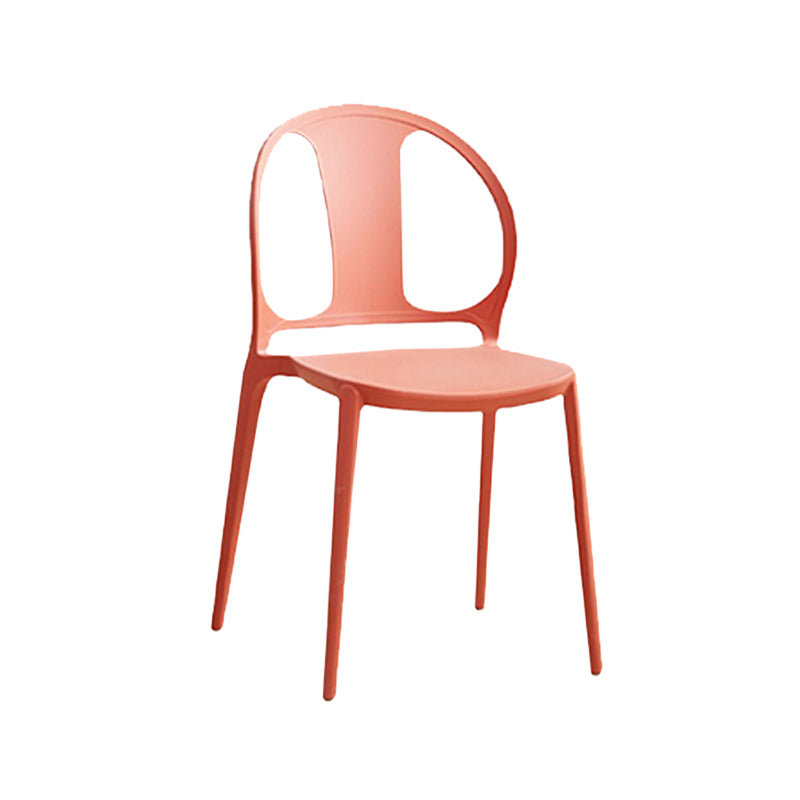 Dining Room Plastic Dining Chair Contemporary Stacking Side Chair Red 1 Piece Clearhalo 'Dining Chairs' 'Dining Tables & Seating' 'dining_chair' 'furn' 'furn_dining_chair' 'Furniture' 'Kitchen & Dining Furniture' 7075178