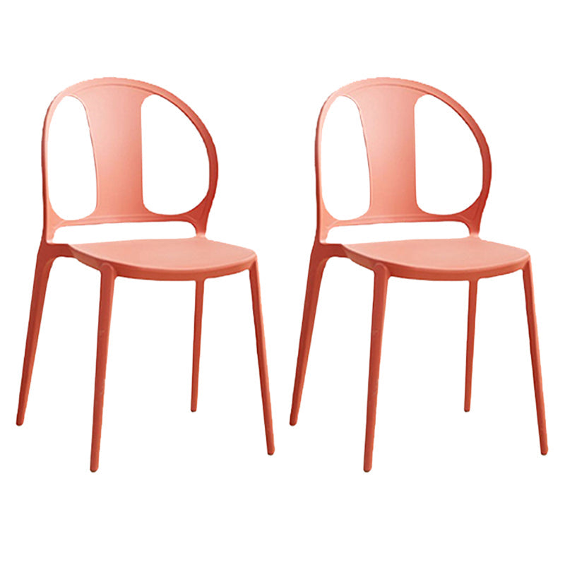 Dining Room Plastic Dining Chair Contemporary Stacking Side Chair Red 2 Piece Set Clearhalo 'Dining Chairs' 'Dining Tables & Seating' 'dining_chair' 'furn' 'furn_dining_chair' 'Furniture' 'Kitchen & Dining Furniture' 7075179