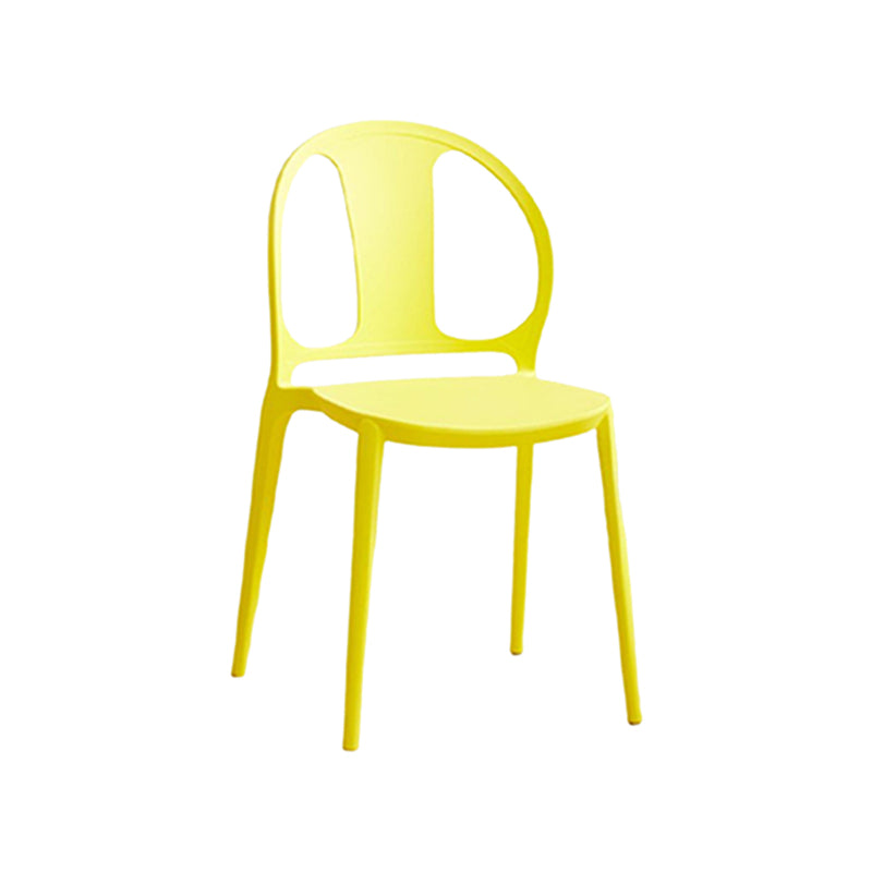 Dining Room Plastic Dining Chair Contemporary Stacking Side Chair Yellow 1 Piece Clearhalo 'Dining Chairs' 'Dining Tables & Seating' 'dining_chair' 'furn' 'furn_dining_chair' 'Furniture' 'Kitchen & Dining Furniture' 7075183