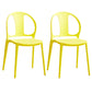 Dining Room Plastic Dining Chair Contemporary Stacking Side Chair Yellow 2 Piece Set Clearhalo 'Dining Chairs' 'Dining Tables & Seating' 'dining_chair' 'furn' 'furn_dining_chair' 'Furniture' 'Kitchen & Dining Furniture' 7075184
