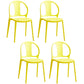 Dining Room Plastic Dining Chair Contemporary Stacking Side Chair Yellow 4 Piece Set Clearhalo 'Dining Chairs' 'Dining Tables & Seating' 'dining_chair' 'furn' 'furn_dining_chair' 'Furniture' 'Kitchen & Dining Furniture' 7075185