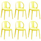 Dining Room Plastic Dining Chair Contemporary Stacking Side Chair Yellow 6 Piece Set Clearhalo 'Dining Chairs' 'Dining Tables & Seating' 'dining_chair' 'furn' 'furn_dining_chair' 'Furniture' 'Kitchen & Dining Furniture' 7075186