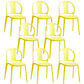 Dining Room Plastic Dining Chair Contemporary Stacking Side Chair Yellow 8 Piece Set Clearhalo 'Dining Chairs' 'Dining Tables & Seating' 'dining_chair' 'furn' 'furn_dining_chair' 'Furniture' 'Kitchen & Dining Furniture' 7075187