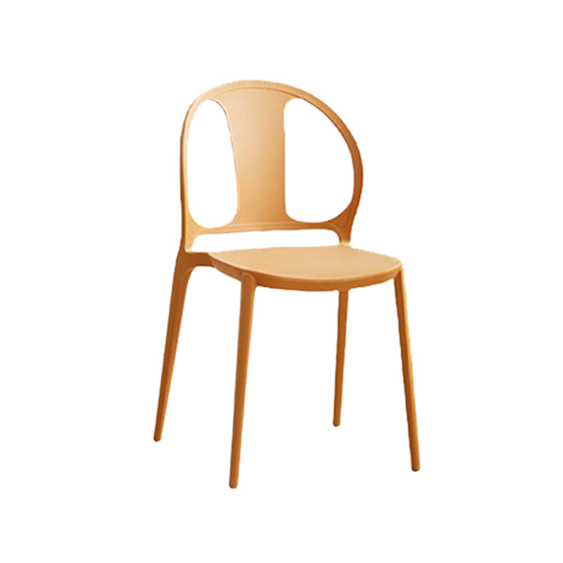 Dining Room Plastic Dining Chair Contemporary Stacking Side Chair Brown 1 Piece Clearhalo 'Dining Chairs' 'Dining Tables & Seating' 'dining_chair' 'furn' 'furn_dining_chair' 'Furniture' 'Kitchen & Dining Furniture' 7075188