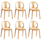 Dining Room Plastic Dining Chair Contemporary Stacking Side Chair Brown 6 Piece Set Clearhalo 'Dining Chairs' 'Dining Tables & Seating' 'dining_chair' 'furn' 'furn_dining_chair' 'Furniture' 'Kitchen & Dining Furniture' 7075191