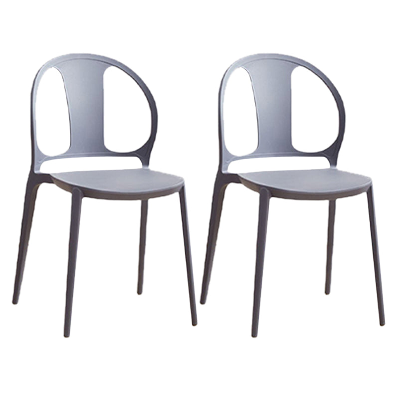 Dining Room Plastic Dining Chair Contemporary Stacking Side Chair Blue 2 Piece Set Clearhalo 'Dining Chairs' 'Dining Tables & Seating' 'dining_chair' 'furn' 'furn_dining_chair' 'Furniture' 'Kitchen & Dining Furniture' 7075194