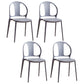 Dining Room Plastic Dining Chair Contemporary Stacking Side Chair Blue 4 Piece Set Clearhalo 'Dining Chairs' 'Dining Tables & Seating' 'dining_chair' 'furn' 'furn_dining_chair' 'Furniture' 'Kitchen & Dining Furniture' 7075195