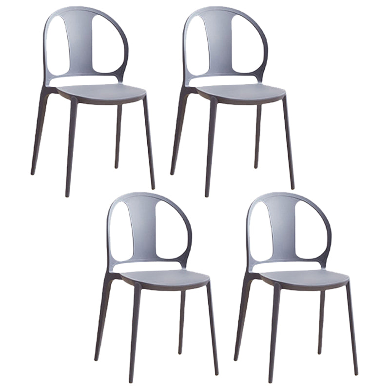 Dining Room Plastic Dining Chair Contemporary Stacking Side Chair Blue 4 Piece Set Clearhalo 'Dining Chairs' 'Dining Tables & Seating' 'dining_chair' 'furn' 'furn_dining_chair' 'Furniture' 'Kitchen & Dining Furniture' 7075195