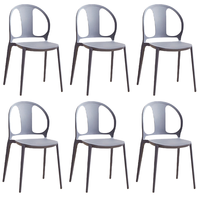 Dining Room Plastic Dining Chair Contemporary Stacking Side Chair Blue 6 Piece Set Clearhalo 'Dining Chairs' 'Dining Tables & Seating' 'dining_chair' 'furn' 'furn_dining_chair' 'Furniture' 'Kitchen & Dining Furniture' 7075196
