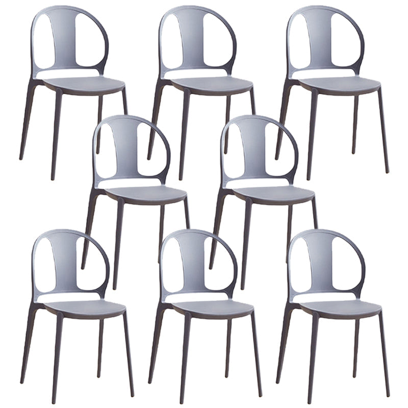 Dining Room Plastic Dining Chair Contemporary Stacking Side Chair Blue 8 Piece Set Clearhalo 'Dining Chairs' 'Dining Tables & Seating' 'dining_chair' 'furn' 'furn_dining_chair' 'Furniture' 'Kitchen & Dining Furniture' 7075197