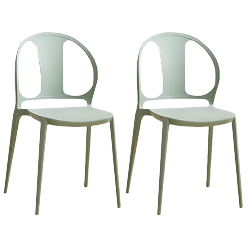 Dining Room Plastic Dining Chair Contemporary Stacking Side Chair Green 2 Piece Set Clearhalo 'Dining Chairs' 'Dining Tables & Seating' 'dining_chair' 'furn' 'furn_dining_chair' 'Furniture' 'Kitchen & Dining Furniture' 7075199