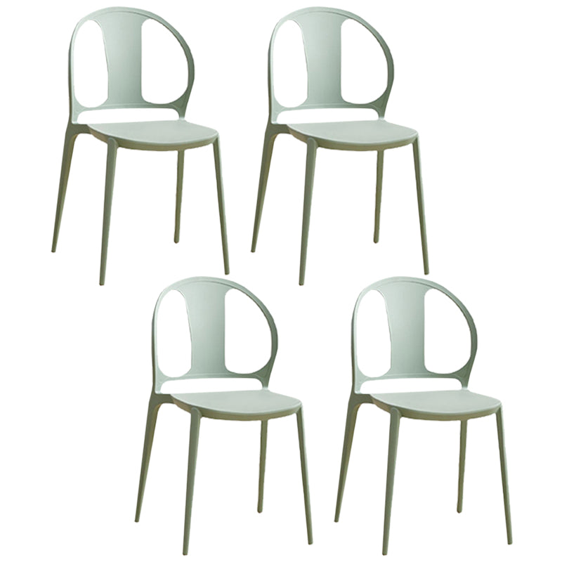 Dining Room Plastic Dining Chair Contemporary Stacking Side Chair Green 4 Piece Set Clearhalo 'Dining Chairs' 'Dining Tables & Seating' 'dining_chair' 'furn' 'furn_dining_chair' 'Furniture' 'Kitchen & Dining Furniture' 7075200