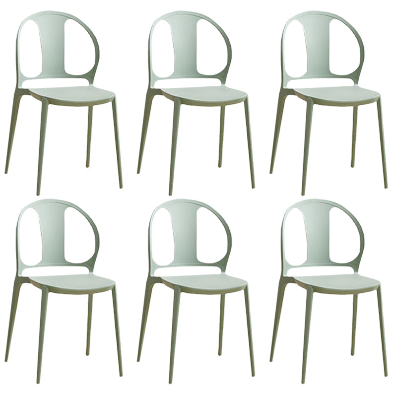 Dining Room Plastic Dining Chair Contemporary Stacking Side Chair Green 6 Piece Set Clearhalo 'Dining Chairs' 'Dining Tables & Seating' 'dining_chair' 'furn' 'furn_dining_chair' 'Furniture' 'Kitchen & Dining Furniture' 7075201