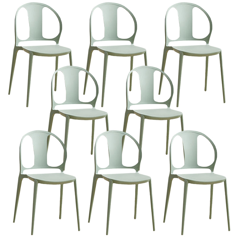 Dining Room Plastic Dining Chair Contemporary Stacking Side Chair Green 8 Piece Set Clearhalo 'Dining Chairs' 'Dining Tables & Seating' 'dining_chair' 'furn' 'furn_dining_chair' 'Furniture' 'Kitchen & Dining Furniture' 7075202