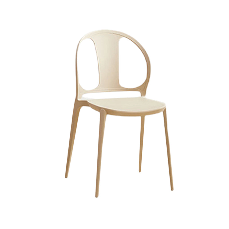 Dining Room Plastic Dining Chair Contemporary Stacking Side Chair Khaki 1 Piece Clearhalo 'Dining Chairs' 'Dining Tables & Seating' 'dining_chair' 'furn' 'furn_dining_chair' 'Furniture' 'Kitchen & Dining Furniture' 7075203