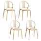 Dining Room Plastic Dining Chair Contemporary Stacking Side Chair Khaki 4 Piece Set Clearhalo 'Dining Chairs' 'Dining Tables & Seating' 'dining_chair' 'furn' 'furn_dining_chair' 'Furniture' 'Kitchen & Dining Furniture' 7075205