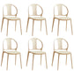 Dining Room Plastic Dining Chair Contemporary Stacking Side Chair Khaki 6 Piece Set Clearhalo 'Dining Chairs' 'Dining Tables & Seating' 'dining_chair' 'furn' 'furn_dining_chair' 'Furniture' 'Kitchen & Dining Furniture' 7075206