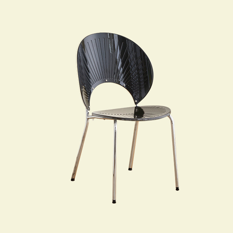 Open Back Dining Side Chair Contemporary Dining Armless Chair Black 1 Piece Clearhalo 'Dining Chairs' 'Dining Tables & Seating' 'dining_chair' 'furn' 'furn_dining_chair' 'Furniture' 'Kitchen & Dining Furniture' 7075210