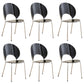 Open Back Dining Side Chair Contemporary Dining Armless Chair Black 6 Piece Set Clearhalo 'Dining Chairs' 'Dining Tables & Seating' 'dining_chair' 'furn' 'furn_dining_chair' 'Furniture' 'Kitchen & Dining Furniture' 7075215