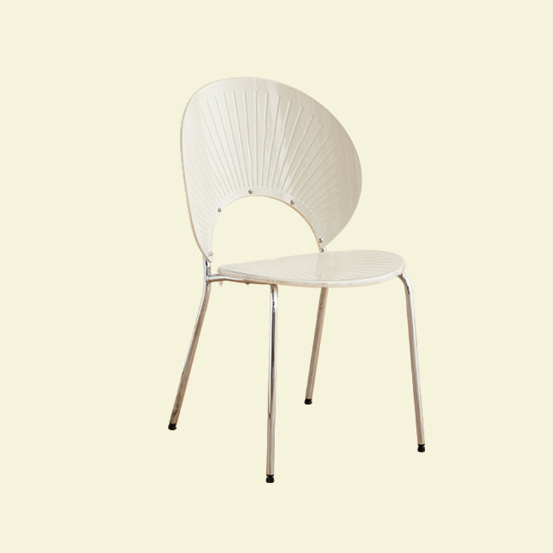 Open Back Dining Side Chair Contemporary Dining Armless Chair White 1 Piece Clearhalo 'Dining Chairs' 'Dining Tables & Seating' 'dining_chair' 'furn' 'furn_dining_chair' 'Furniture' 'Kitchen & Dining Furniture' 7075219