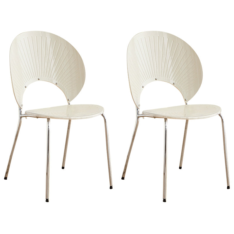 Open Back Dining Side Chair Contemporary Dining Armless Chair White 2 Piece Set Clearhalo 'Dining Chairs' 'Dining Tables & Seating' 'dining_chair' 'furn' 'furn_dining_chair' 'Furniture' 'Kitchen & Dining Furniture' 7075222