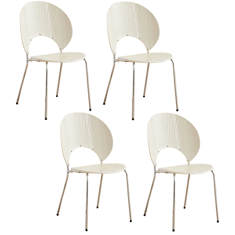 Open Back Dining Side Chair Contemporary Dining Armless Chair White 4 Piece Set Clearhalo 'Dining Chairs' 'Dining Tables & Seating' 'dining_chair' 'furn' 'furn_dining_chair' 'Furniture' 'Kitchen & Dining Furniture' 7075224