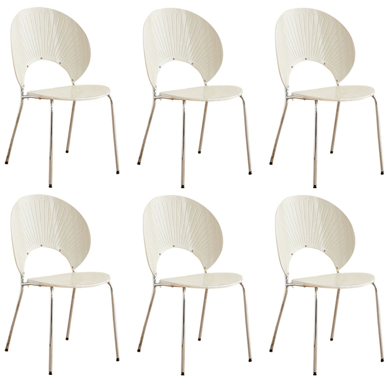 Open Back Dining Side Chair Contemporary Dining Armless Chair White 6 Piece Set Clearhalo 'Dining Chairs' 'Dining Tables & Seating' 'dining_chair' 'furn' 'furn_dining_chair' 'Furniture' 'Kitchen & Dining Furniture' 7075226