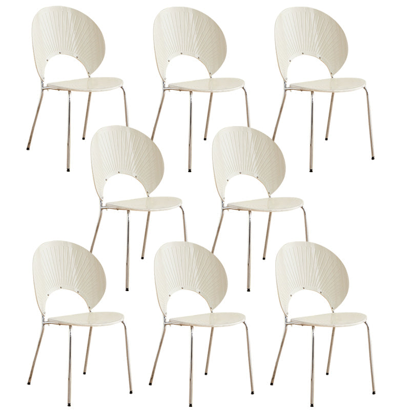 Open Back Dining Side Chair Contemporary Dining Armless Chair White 8 Piece Set Clearhalo 'Dining Chairs' 'Dining Tables & Seating' 'dining_chair' 'furn' 'furn_dining_chair' 'Furniture' 'Kitchen & Dining Furniture' 7075228