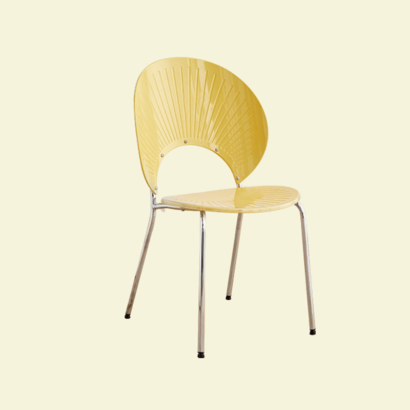 Open Back Dining Side Chair Contemporary Dining Armless Chair Yellow 1 Piece Clearhalo 'Dining Chairs' 'Dining Tables & Seating' 'dining_chair' 'furn' 'furn_dining_chair' 'Furniture' 'Kitchen & Dining Furniture' 7075230