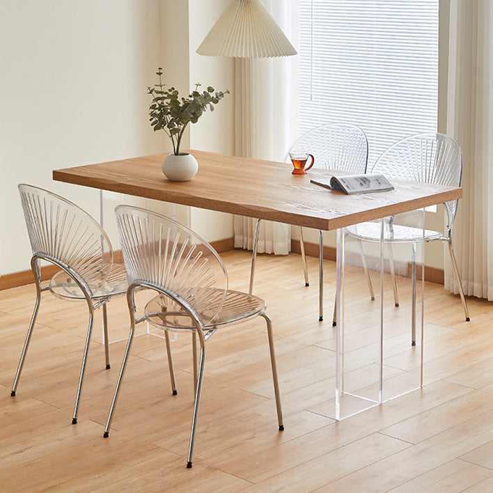 Open Back Dining Side Chair Contemporary Dining Armless Chair Clearhalo 'Dining Chairs' 'Dining Tables & Seating' 'dining_chair' 'furn' 'furn_dining_chair' 'Furniture' 'Kitchen & Dining Furniture' 7075232