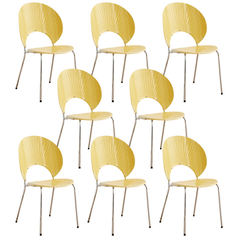 Open Back Dining Side Chair Contemporary Dining Armless Chair Yellow 8 Piece Set Clearhalo 'Dining Chairs' 'Dining Tables & Seating' 'dining_chair' 'furn' 'furn_dining_chair' 'Furniture' 'Kitchen & Dining Furniture' 7075236